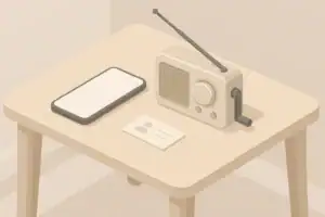 Isometric smartphone and radio for home emergency alerts