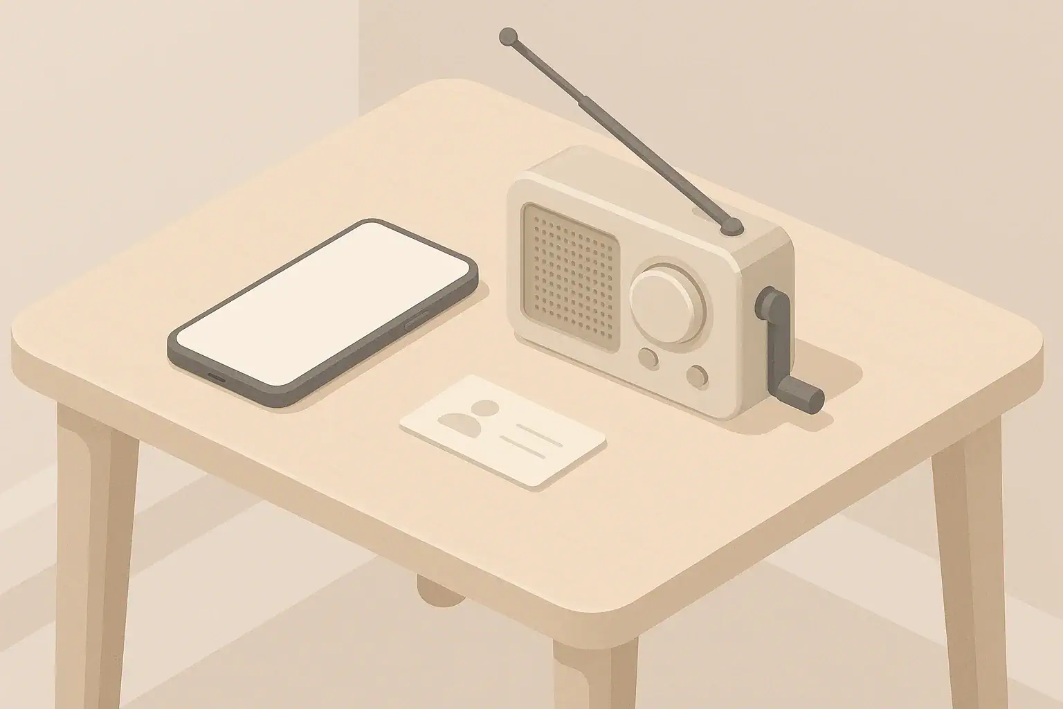 Isometric smartphone and radio for home emergency alerts