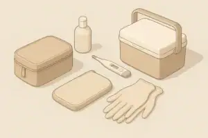 Home kit with cooler and supplies for power outage