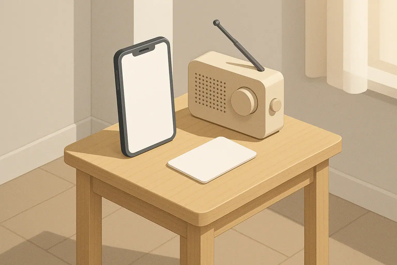 Family emergency contact plan with phone and radio