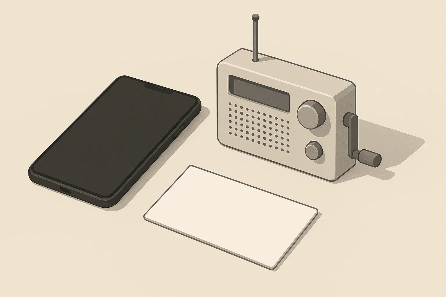 Phone radio and contact card for home communication readiness
