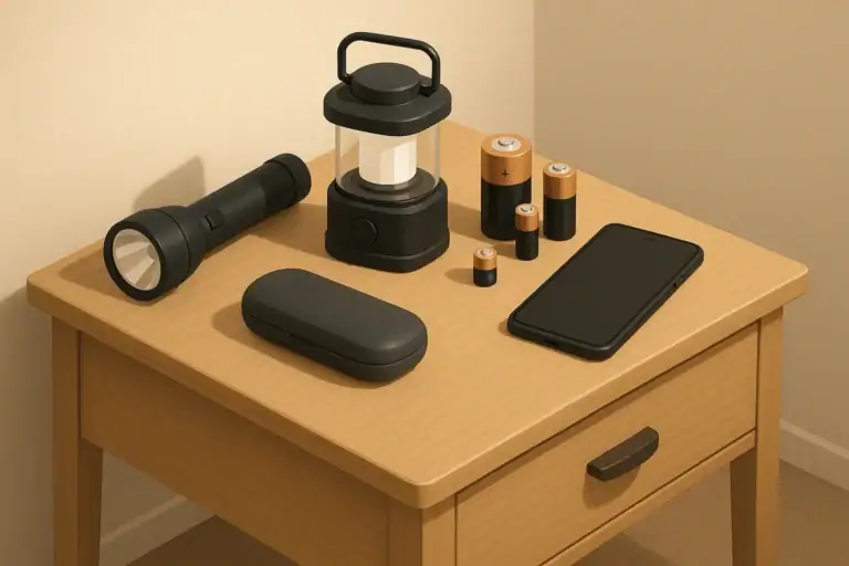 Nightstand Blackout Kit: Light, Glasses, Medications, and Phone Backup