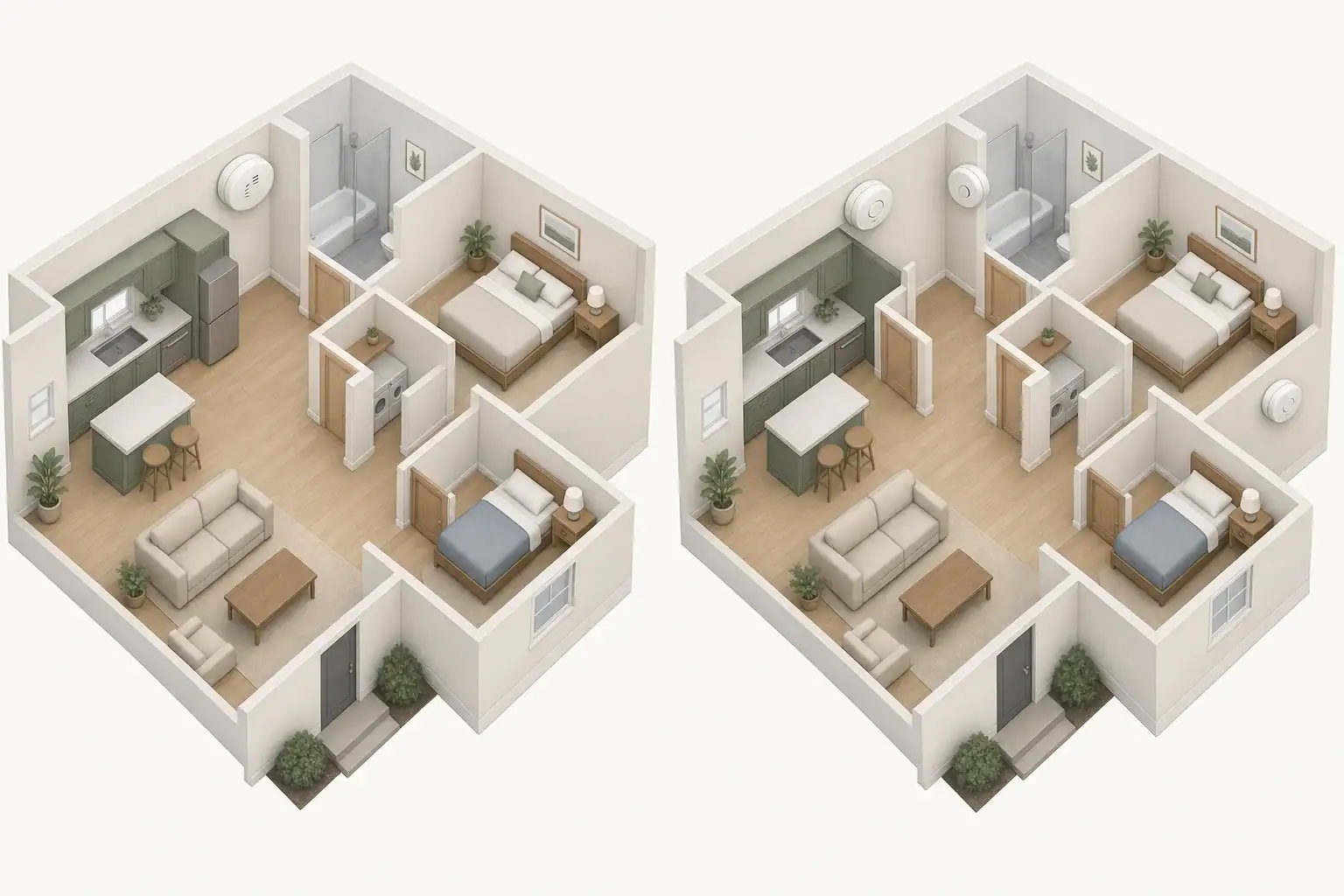 Combined smoke and carbon monoxide alarm compared with separate household alarm units